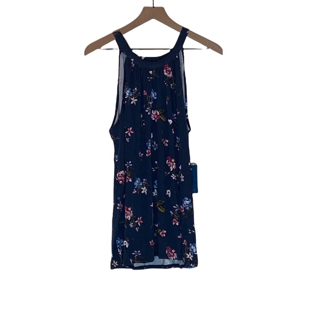 Market & Spruce Navy Floral Summer Sleeveless Top Size XXL